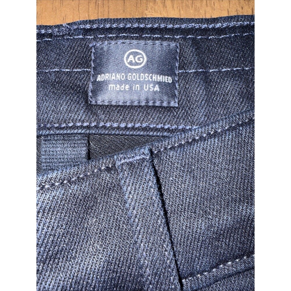 AG Adriano Goldschmied The Mia Cropped Pin Tuck Flare Jeans Navy Made USA 26 - Picture 5 of 15